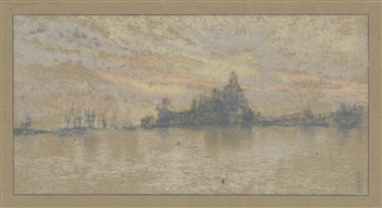 James Whistler lithograph "Sunset, Venice" 1905