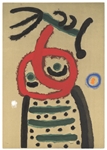 Joan Miro "Femme et oiseau" pochoir 1965 | Cartones