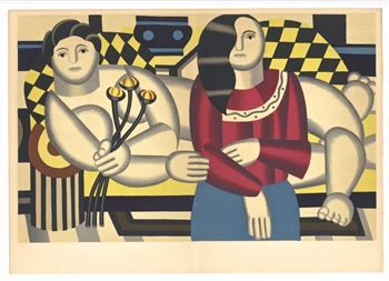 Fernand Leger lithograph "Femme tenant des fleurs" edition of 1000