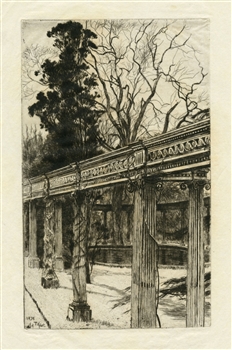 James Tissot "Mon jardin Ã  St John's Wood" original drypoint