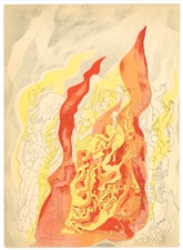 Abraham Rattner original lithograph "Fire"