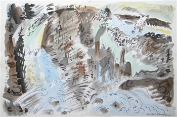 Andre Masson original lithograph "Le Torrent"