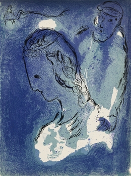 Marc Chagall "Abraham and Sarah" original Bible lithograph