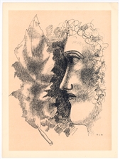 Fernand Leger lithograph "TÃªte et Feuille"