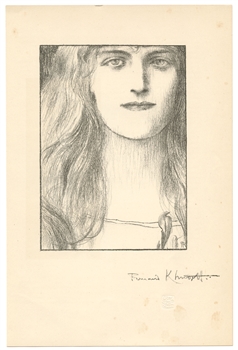 Fernand Khnopff Une tete de face original lithograph