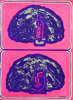 Larry Rivers original lithograph "Hut can be a Hairdo"