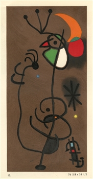 Joan Miro pochoir, 1953, Pierre Matisse Gallery