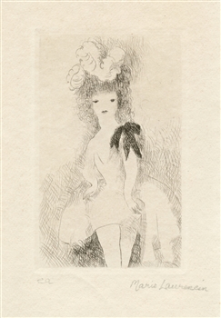 Marie Laurencin "Jeune Fille au noeud noir" etching Artist's Proof