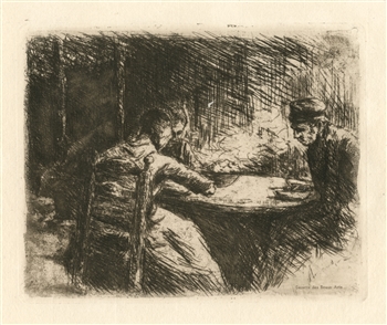 Max Liebermann La soupe original etching