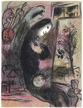 Marc Chagall original lithograph L'Inspire, Inspiration