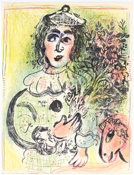 Marc Chagall original lithograph Le Clown Amoureux
