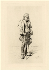 Mortimer Menpes "A Breton Beggar" original etching
