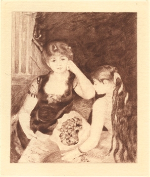 Pierre-Auguste Renoir etching La Loge, renoir impressionist art