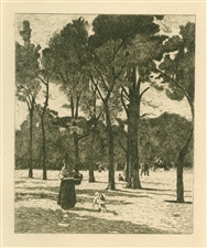 Stanislas Lepine etching Esplanade des Invalides, Lepine 1892 Impressionist Art L'Art Impressionniste