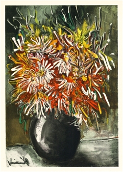 Maurice de Vlaminck lithograph "China Asters"