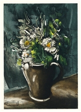 Maurice de Vlaminck lithograph "Flowers in a Stoneware Jug"