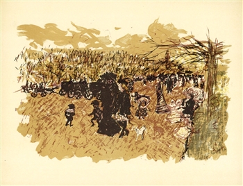 Pierre Bonnard lithograph "Avenue du Bois"