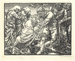 Peter Trumm "Coriolan und seine Mutter" signed original woodcut