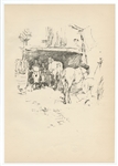 James Whistler original lithograph "The Smith's Yard"