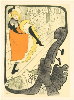 Toulouse-Lautrec lithograph poster Jane Avril