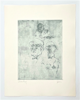 Jack Levine signed etching "Thieves"