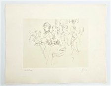 Jack Levine signed etching "The Wedding"