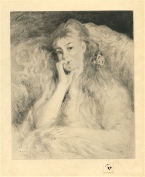 Pierre-Auguste Renoir drypoint etching La pensee