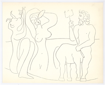 Pablo Picasso Mythological Drawing lithograph, Antibes