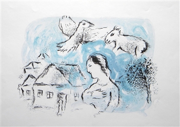 Marc Chagall "The Village" original lithograph