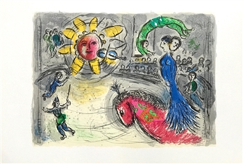 Marc Chagall "Sun with Red Horse" original lithograph