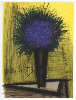 Bernard Buffet original lithograph "The Purple Bouquet of Flowers"