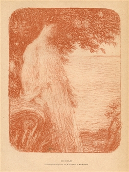 Ernest Joseph Laurent original lithograph "Sicile"