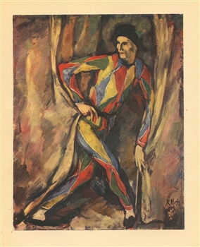 Carl Hofer pochoir "Pierrot"