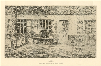 Emile Claus original lithograph "Midi"