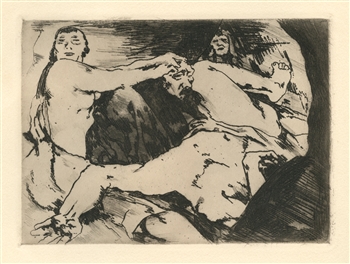 Willy Jaeckel original etching "Judith"