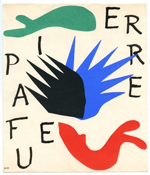 Henri Matisse pochoir Pierre a feu / Les miroirs profonds