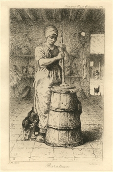 Jean-Francois Millet etching "Barateuse"