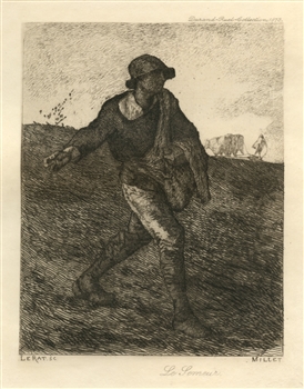 Jean-Francois Millet etching "Le Semeur"