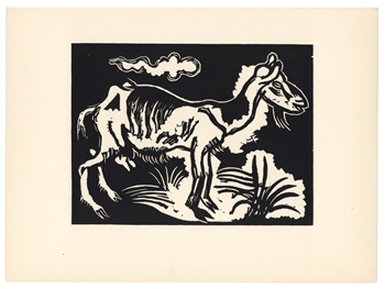 Richard Seewald "Die Ziege" original woodcut