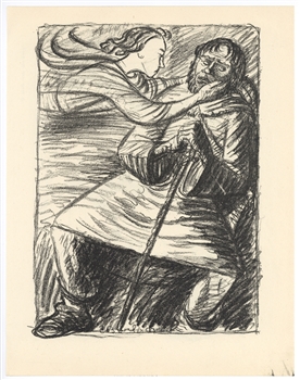 Ernst Barlach "Der Mude" lithograph