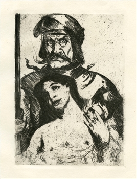 Lovis Corinth original etching "Der Ritter"