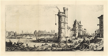 Jacques Callot "View of the Pont-Neuf" etching