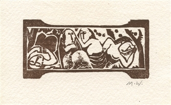 Max Weber original woodcut for Primitives