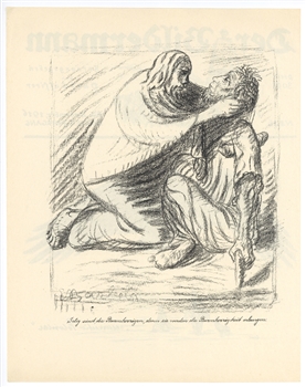 Ernst Barlach "Blessed are the Merciful" lithograph