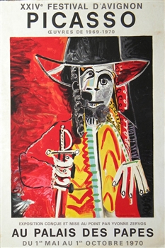 Pablo Picasso lithograph poster Festival d'Avignon 1970