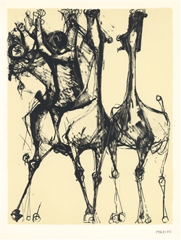 Marino Marini lithograph Cavaliers et chevaux