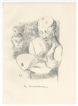 Rudolf Grossmann original lithograph "Der Unverstandene"