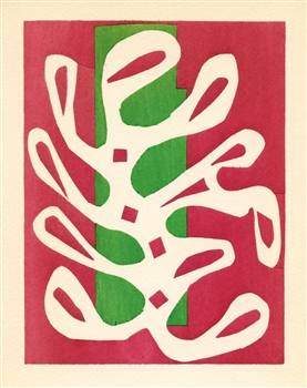 Henri Matisse pochoir "Composition sur fond rouge et vert"