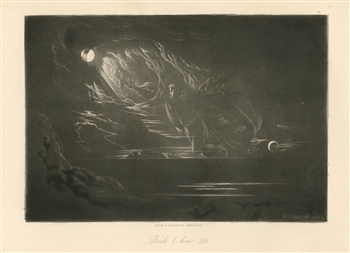 John Martin original mezzotint for Paradise Lost