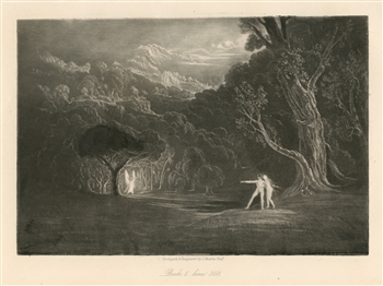 John Martin original mezzotint for Paradise Lost